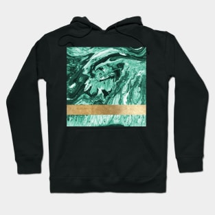 Emerald golden geometric marble Hoodie